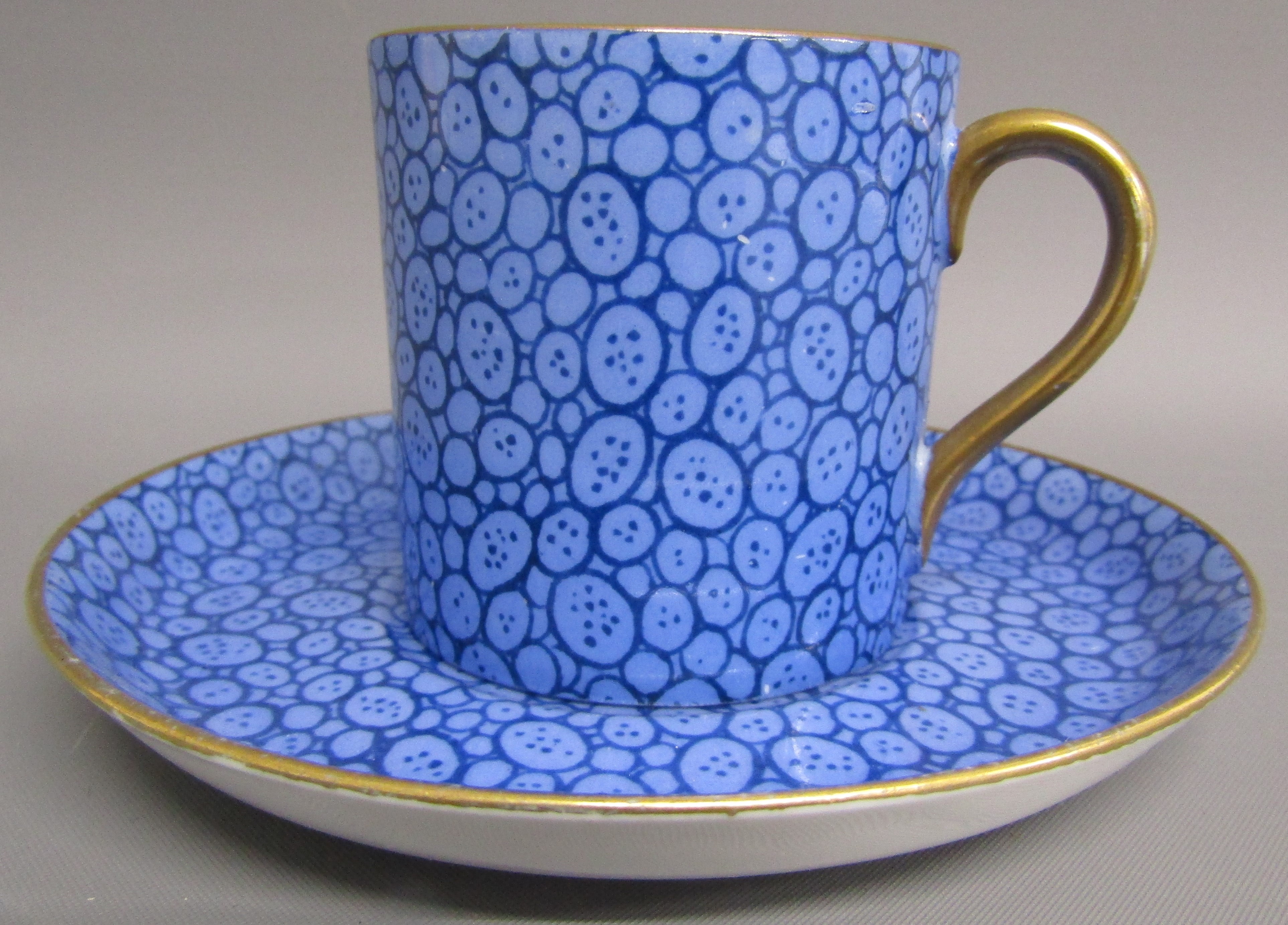 Shelley Wileman 'Cornflower' trio 60650 3730 and Foley cup and saucer in blue and gold design - Image 5 of 6