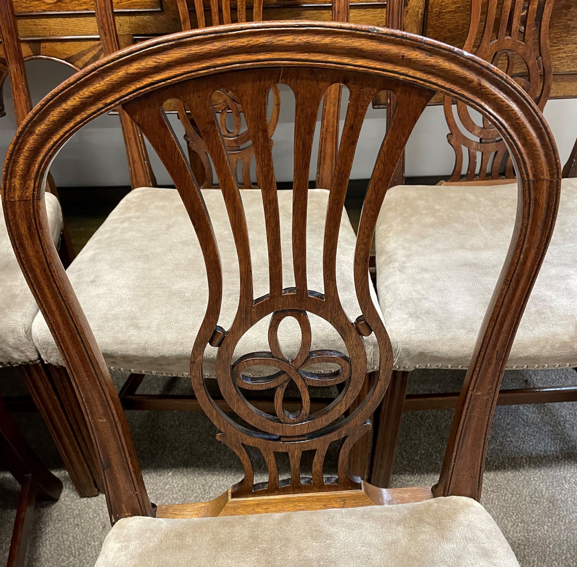 Set of 6 Georgian dining chairs, with some repairs - Image 2 of 2