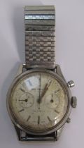 Girard Perregaux chronograph tachymeter telemeter 17 jewels watch with steel stretch strap - case no