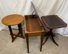 Small Art  deco table, storage table & a reproduction wine table