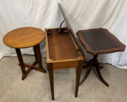 Small Art  deco table, storage table & a reproduction wine table