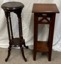 Reproduction Victorian plant stand & one other