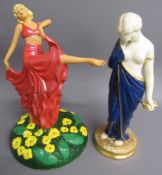 Ceramic figure of dancing lady with marks to base 154 F158 4 and Royal Worcester 'Figure of