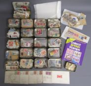 Large collection of used stamps - countries in Gold block tins, mixed in Fullers tin and some loose