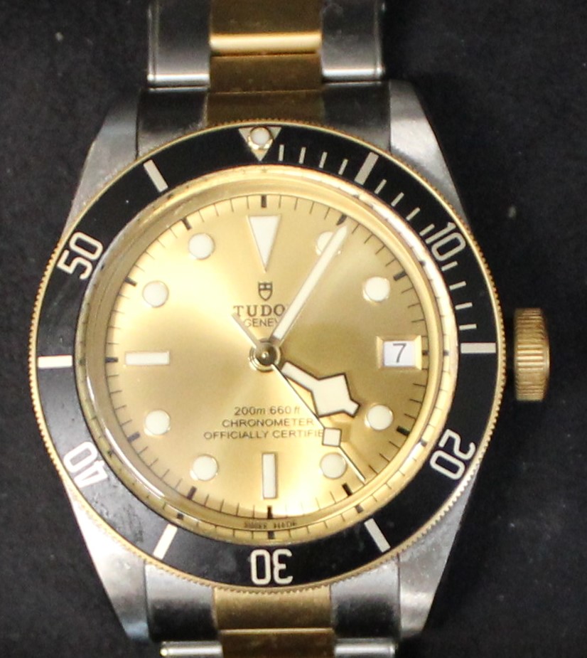 Gents Tudor Black Bay Chronometer stainless steel wristwatch, champagne dial, serial number 9135709, - Image 3 of 10