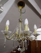 Bydzov Czech crystal 6 arm chandelier - still available for sale $559.05
