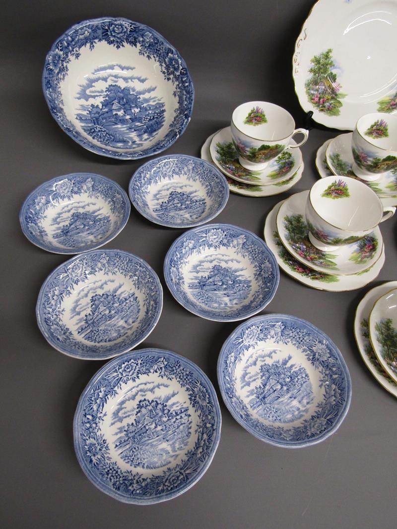 Salem China 'English Village' fruit bowl and dishes, Royal Vale Thatched Cottage tea service, - Image 2 of 5