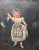 Large oil on canvas portrait circa 1830's of the young girl Charlotte Alington Pye (1830-1869) later