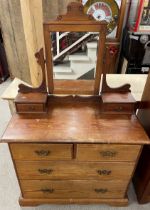 Victorian pitch pine dressing table/chest of drawers