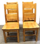 Set of 4 solid pine chairs