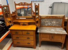 Victorian mahogany bedroom suite comprising wardrobe (Ht 198cm W 107cm D 50cm), dressing table