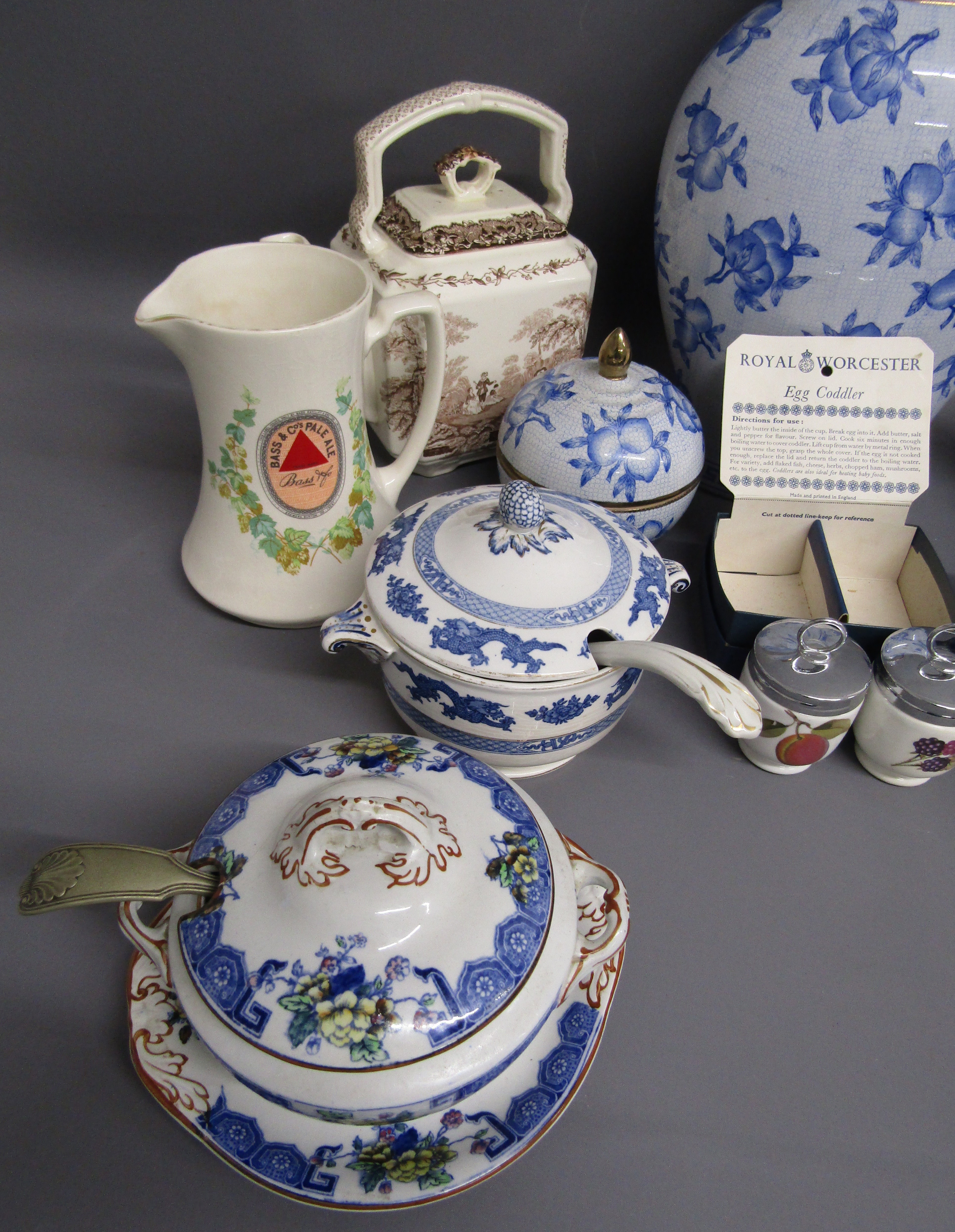 Collection of ceramics to include Bass water jug, Salisbury and Booths tureen, Royal Worcester egg - Image 2 of 8