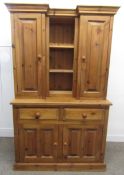 Pine dresser - splits in two - approx. H 183cm x D 47cm x W 109cm