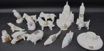 Quantity of crested china including model of St Pauls Cathedral