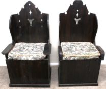 Pair of hand made Gothic style chairs