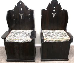 Pair of hand made Gothic style chairs