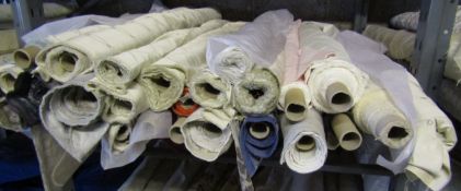 Approx. 22 rolls of fabric mostly silks and mainly Ashley Wild fabrics
