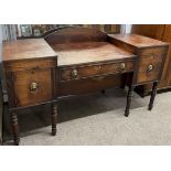 Large Regency sideboard with ebony inlay & lion mask handles on turned legs L184cm D 67cm Ht 108cm