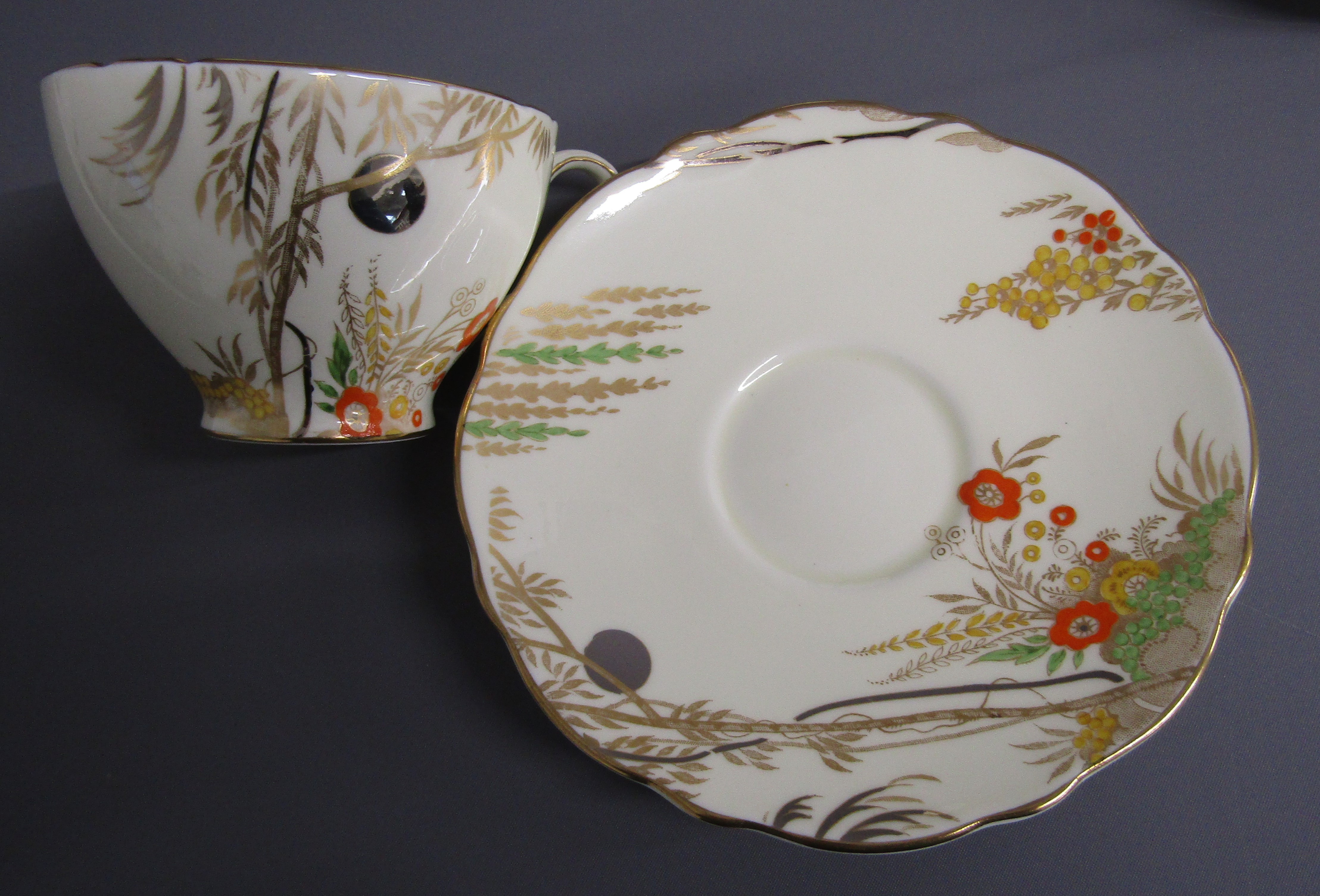 Cauldon Ware China, 3977 tea set includes 2 cake plates, 12 side plates, 12 cups and saucers, - Image 8 of 8