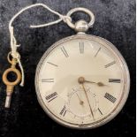 Silver case pocket watch by James Harris of Great Grimsby (London 1856)