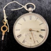 Silver case pocket watch by James Harris of Great Grimsby (London 1856)