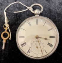 Silver case pocket watch by James Harris of Great Grimsby (London 1856)