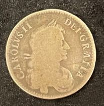 Charles II half crown coin 1671