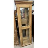 Stripped pine display cabinet (missing shelves) Ht 190cm W 60cm