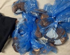 Large bag of old pennies - uncirculated