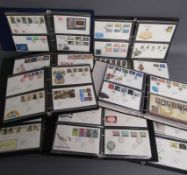 9 albums containing first day covers - 3 albums with Jersey First day covers