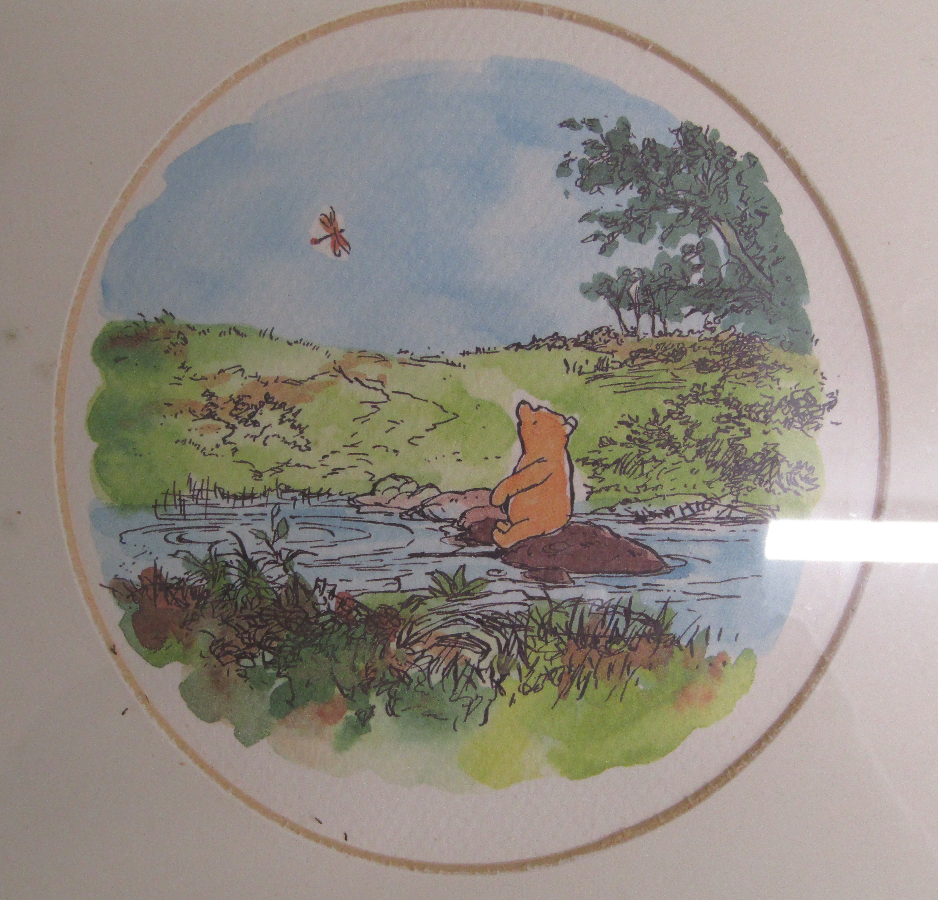 3 pine framed Winnie the Pooh prints, Basset's Allsorts and Bluebird Confectionary tins, Beswick - Image 4 of 8