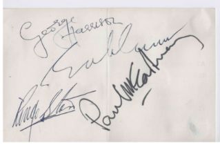 The Beatles autographs -  a set of signatures by John Lennon, Paul McCartney, George Harrison &