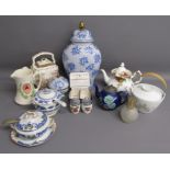 Collection of ceramics to include Bass water jug, Salisbury and Booths tureen, Royal Worcester egg