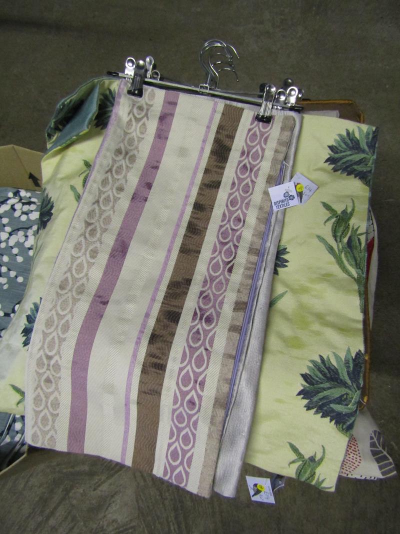 Collection of ready made cushion covers and bags, also a pencil pleat pair of extremely wide - Image 2 of 2