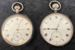 Waltham silver case pocket watch  (Birmingham 1912) & another silver pocket watch stamped 925 (not