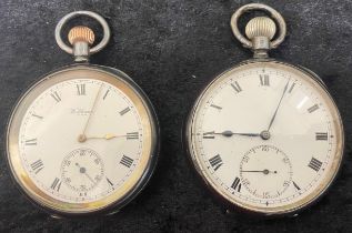Waltham silver case pocket watch  (Birmingham 1912) & another silver pocket watch stamped 925 (not