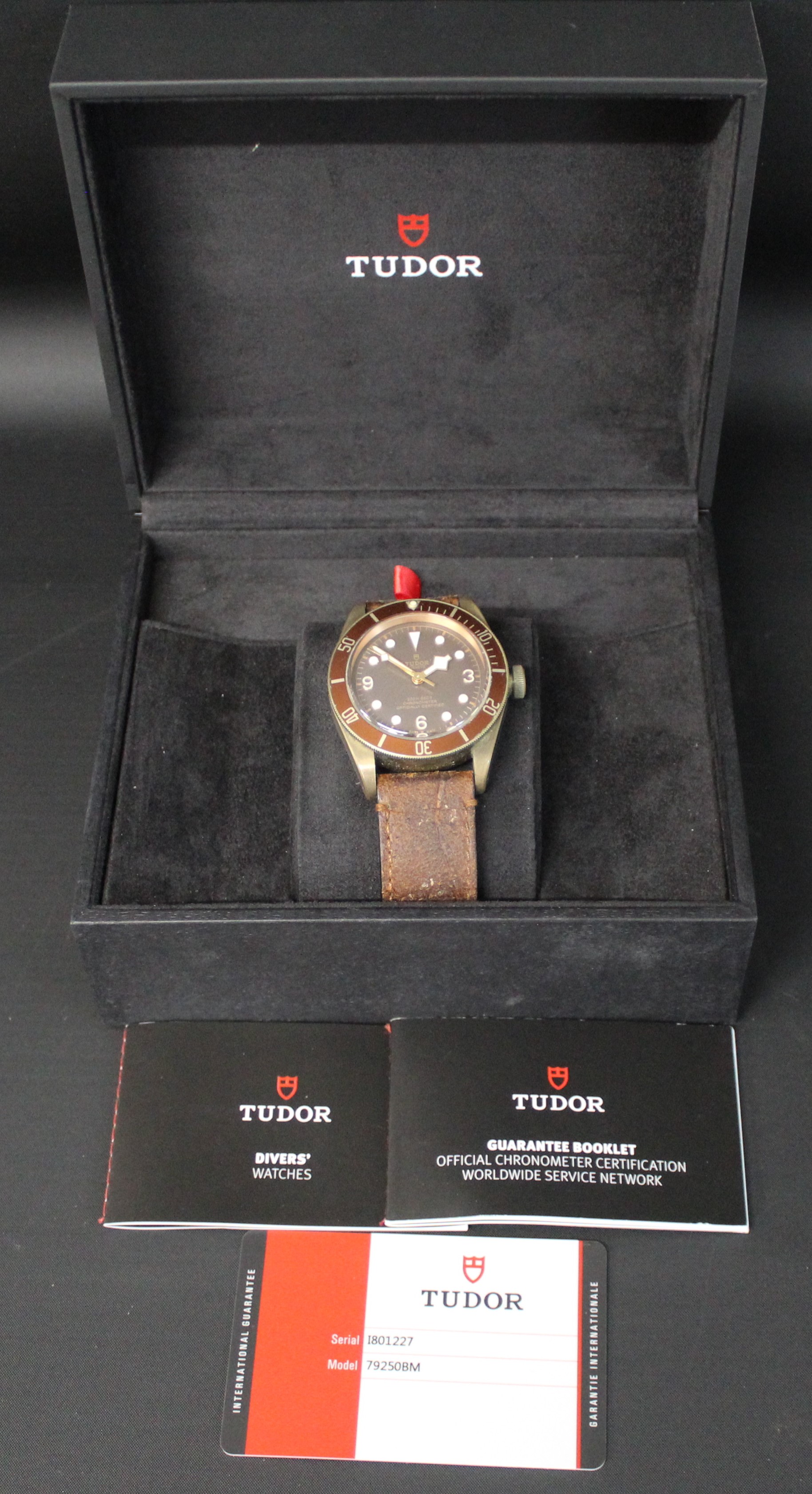 Gents Tudor Bay Heritage chronometer wristwatch with bronze and brown dial, leather strap, serial - Image 4 of 6