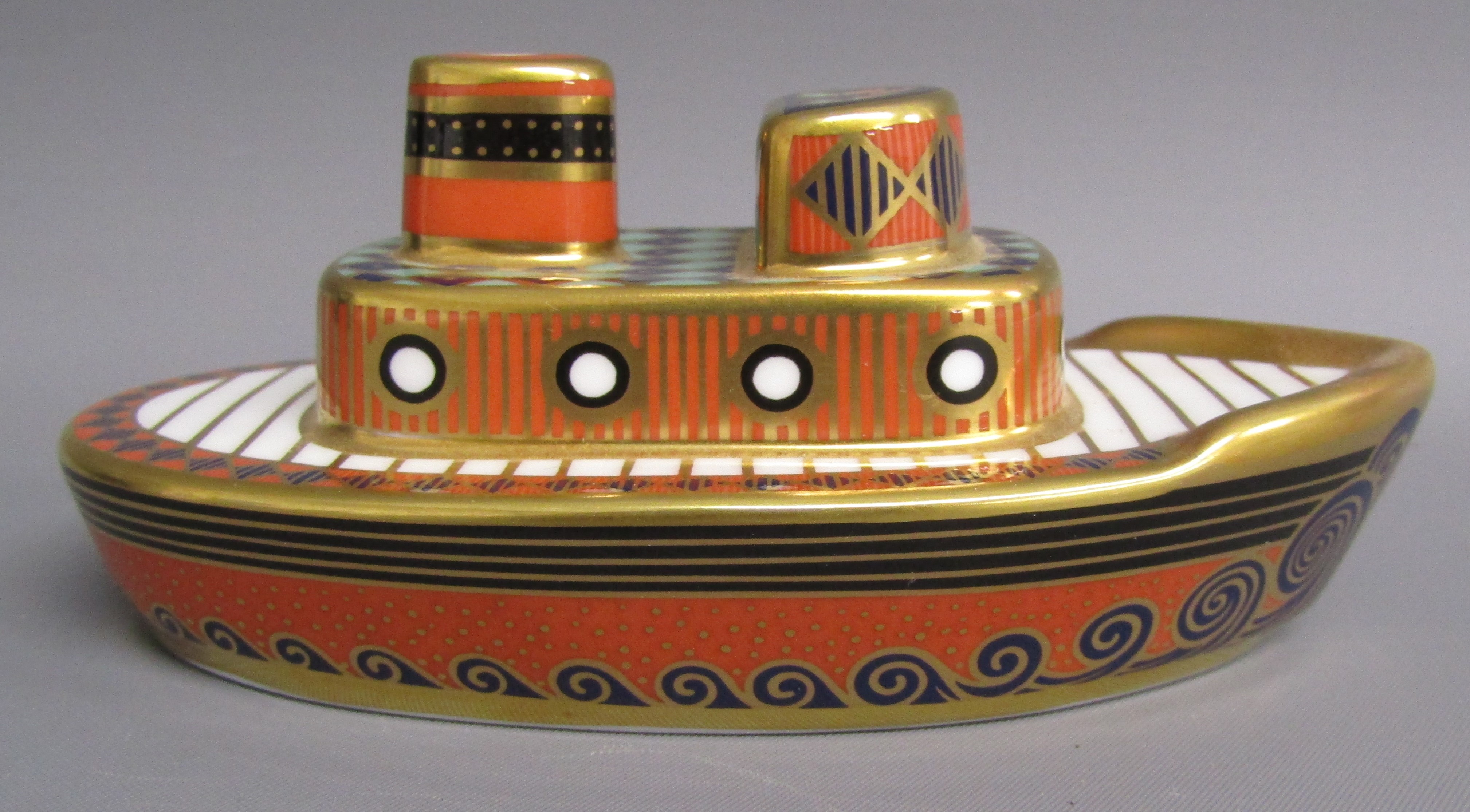 Royal Crown Derby - Treasures of Childhood 'Mini Tug boat' - Image 2 of 6