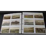 Album of approximately 345 postcards depicting English golf courses, in alphabetical order A - M -