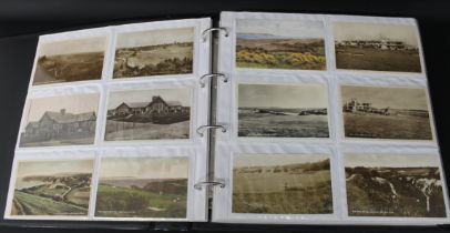 Album of approximately 345 postcards depicting English golf courses, in alphabetical order A - M -