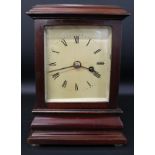 English fusee 5 glass mantel clock in mahogany case (in working order)