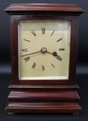 English fusee 5 glass mantel clock in mahogany case (in working order)