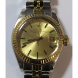 Ladies Rolex Oyster Perpetual wristwatch model no 69173 champagne coloured dial and stainless