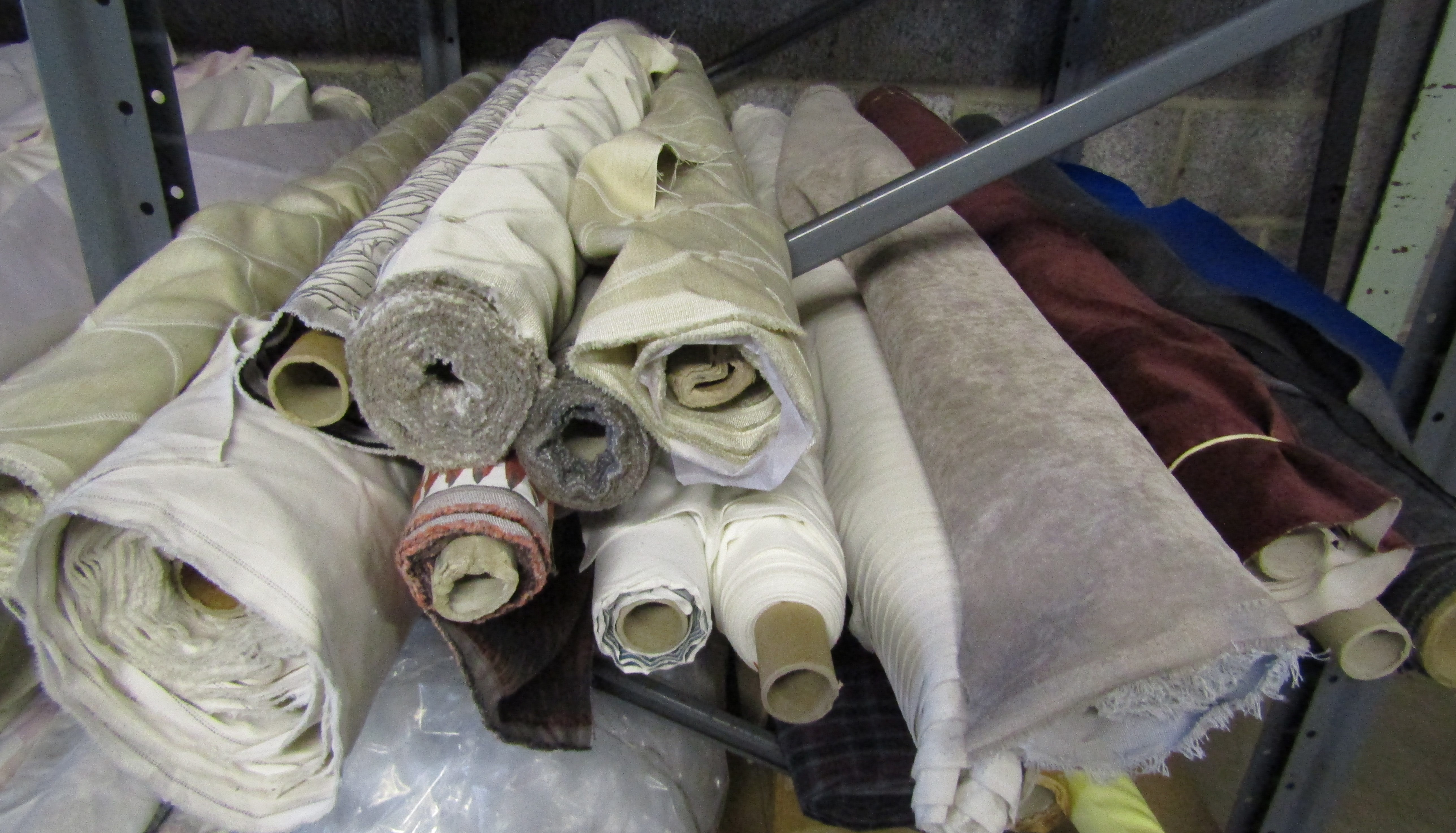 Approx. 14 rolls of mostly velvet fabric mainly Ashley Wild Fabrics