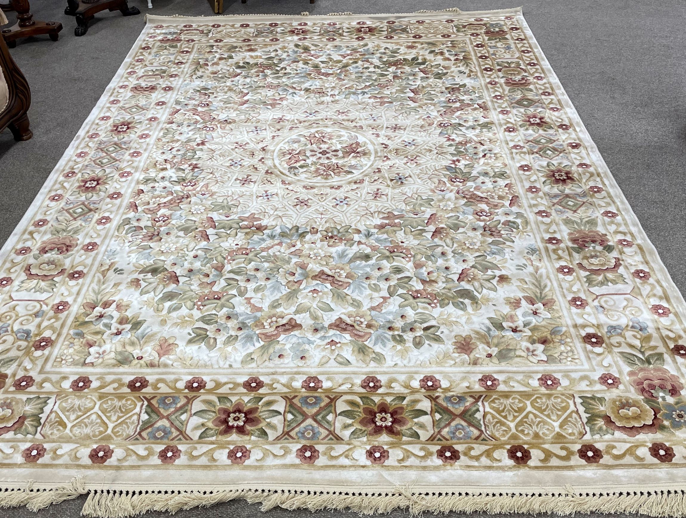 Gold & cream ground full pile Oriental carpet 350cm by 240cm - Image 5 of 8