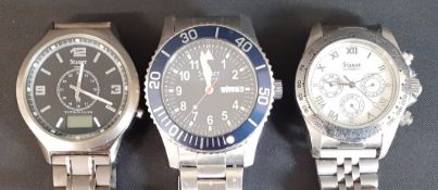 Stauer divers watch, Stauer gentleman's automatic wristwatch ref. DS 14660 with steel hands and