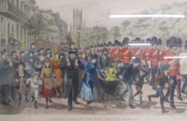 Ornate gilt framed print 'Church Parade of the Scots Greys at Brighton' s Durand - approx. 77cm x