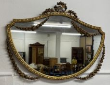 Late 19th/early 20th century gilded wall mirror with Adam style swags W 109cm D 81cm