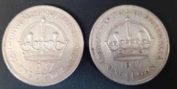 2 x Austrian 5 shilling pieces 1937