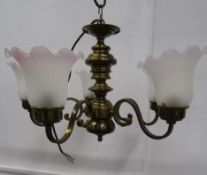Flemish brass 5 branch chandelier